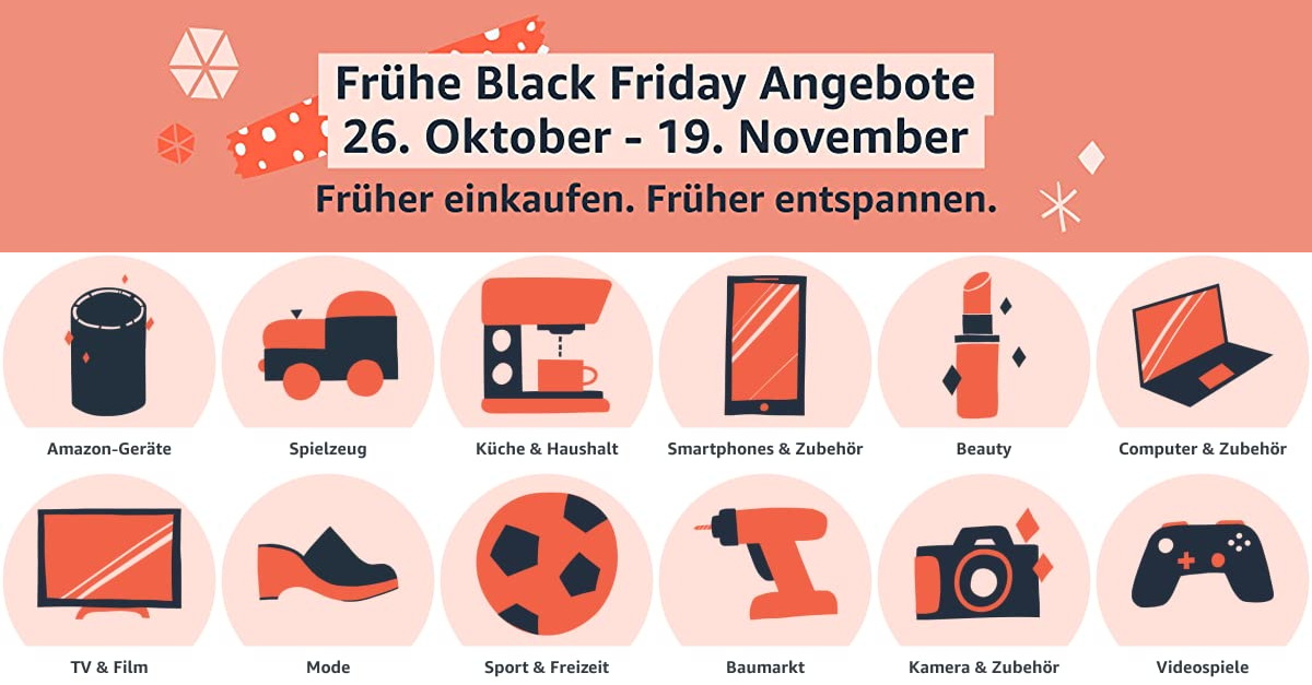 Frühe Black Friday Angebote bei Amazon Früher einkaufen. Früher
