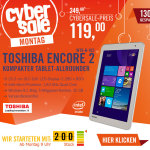 Cyber Monday Sale bei Cyberport: Toshiba Encore 2 Tablet für 119 Euro statt 249 Euro