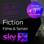 SKY X Black Friday Deal: 12 Monate Fiction für nur 3,99 € mtl. (80 % Rabatt)