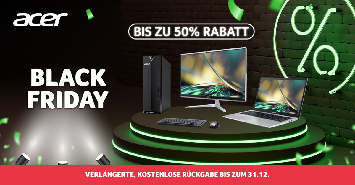 Acer Black Friday Deals mit bis zu 50 Rabatt! BlackFriday.de