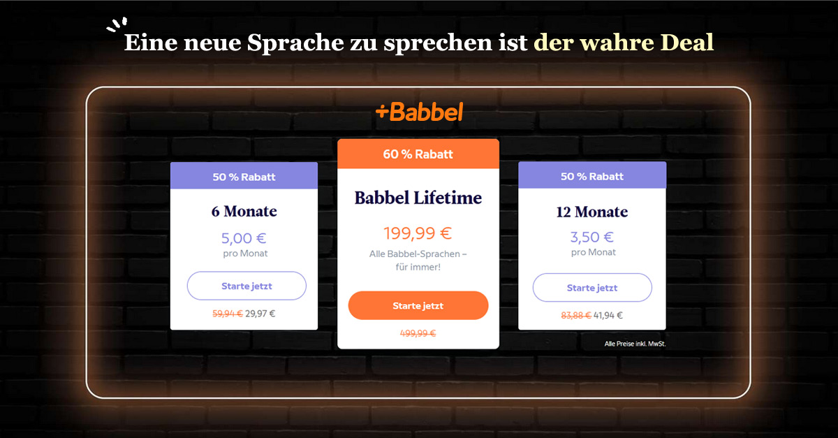 Babbel Black Friday Spare bis zu 60 auf deinen Sprachkurs