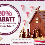 Spare jetzt 20% auf alle Artikel zum Thema Weihnachten im Online-Shop von Backfreunde.de!