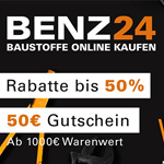 Black Weekdays bei Benz24 – Spare jetzt 50 EURO auf Baustoffe für dein neues Projekt