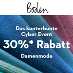 Spare jetzt 30% auf Damenmode mit dem kunterbunten Cyber Event bei Boden