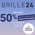 Brille24 Deals Weeks – Jetzt 50% auf alle Gläser sichern!