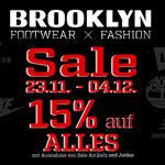 Nur für kurze Zeit – 15% Rabatt auf Streetwear und Sneaker im Onlineshop von Brooklyn