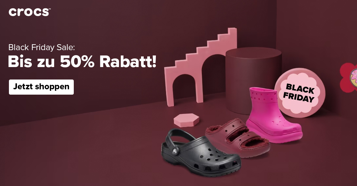 Crocs Black Friday Sale Jetzt shoppen mit bis zu 50 Rabatt