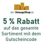 Mit dem Umzugsshop ist dein Umzug ein Kinderspiel. Sicher dir jetzt 5% Rabatt auf das komplette Sortiment!