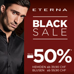 Black Sale bei ETERNA. Bis zu 50% Rabatt auf ausgewählte Hemden und Blusen!