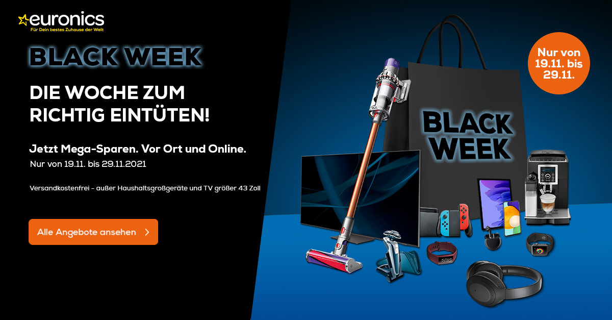 Euronics Black Week Schnapp dir jetzt die besten Deals! BlackFriday.de