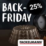 Back Friday bei Fackelmann. Spare 25% auf das komplette Sortiment rund ums Kochen und Backen