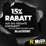 Sicher dir jetzt 15% Rabatt auf das komplette Sortiment im Shop von FC Moto!