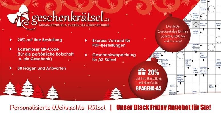 Geschenkrätsel.de Black Friday 2020