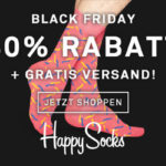 Black Friday / Cyber Monday Wochenende bei Happy Socks: 40% Rabatt + gratis Versand