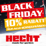 Black Weekend bei HECHT – 10% Rabatt auf alle Schneefräsen!