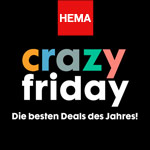 Hema feiert den crazy Friday gleich eine ganze Woche lang mit bis zu 50% Rabatt auf ausgewählte Artikel