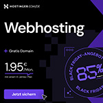 Hostinger Black Friday: 85% auf Webhosting + gratis Domain