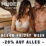 Black Friday Week bei HUBER: Jetzt 20% Rabatt auf Wäsche und Bodywear