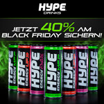 Sicher dir jetzt 40% Rabatt auf Hype Energy Drinks zum Black Friday