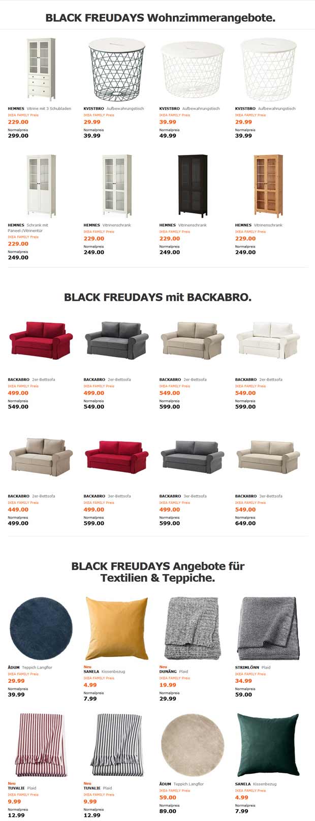 IKEA Black Freudays Angebote 2017