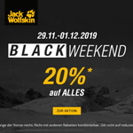 Black Weekend bei Jack Wolfskin – Spare jetzt 20% auf ALLES