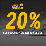 Jack Wolfskin Black Weekend: 20% Rabatt auf alle Jacken außer FLEECE