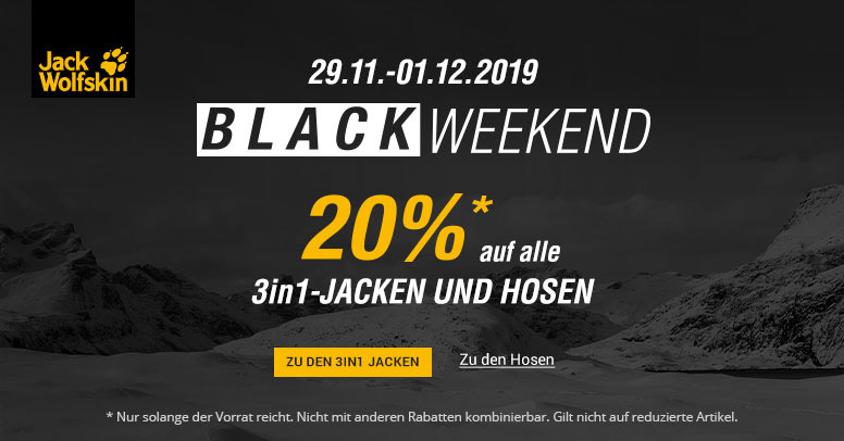 Jack Wolfskin Black Weekend 2019