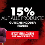 Red is the new Black – 15% auf alle Produkte beim Einrichtungsspezialisten Kare