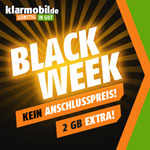 Black Week bei klarmobil! Kein Anschlusspreis & Gratis Datenvolumen