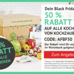 Nur heute! Kochzauber bietet Neukunden 50% Rabatt auf alle Kochboxen an!