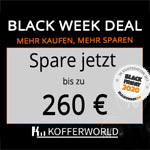 Spare bis zu 260 EURO mit dem Black Week Deal bei Kofferworld