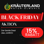 Black Friday bei Kräuterland – 15% Rabatt auf hochwertige Naturprodukte