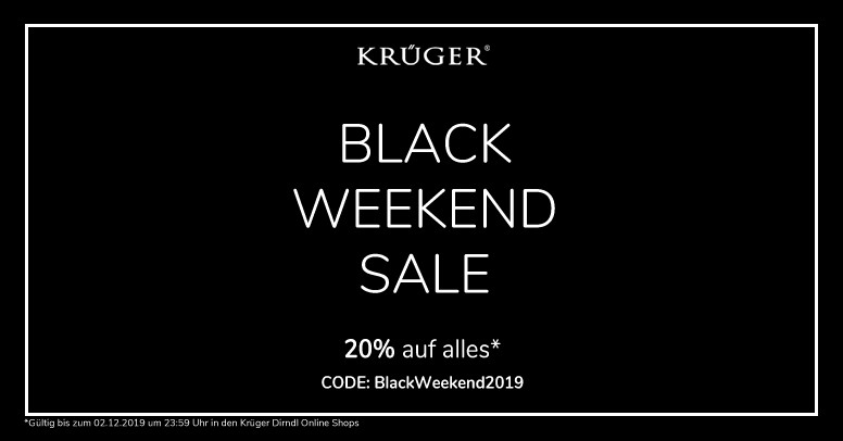 Krüger Dirndl Black Friday 2019