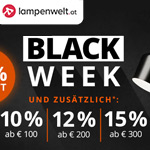 Spare bis zu 60% beim Black Week Sale von lampenwelt.at und erhalte bis zu 15% Extrarabatt!