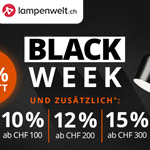 Spare bis zu 60% beim Black Week Sale von lampenwelt.ch und erhalte bis zu 15% Extrarabatt!