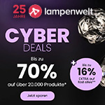 Lampenwelt Cyber Deals: Bis zu 70% + Extra Rabatt sichern