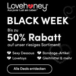 Black Week bei Lovehoney mit bis zu 50% Rabatt auf zahlreiche Produkte