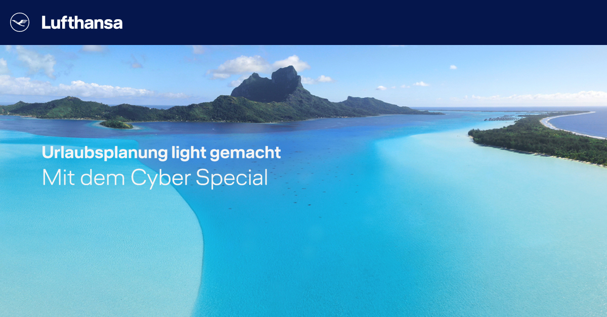 Lufthansa Cyber Special Urlaubsplanung light gemacht BlackFriday.de