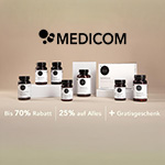 Bis zu 70% auf Nahrungsergänzung von Medicom + Geschenk