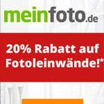 Erhalte 20% Rabatt auf individuelle Fotoleinwände von meinfoto.de