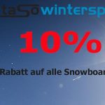 10% Rabatt auf alle Snowboards im Online Shop von Mitaso Wintersport!