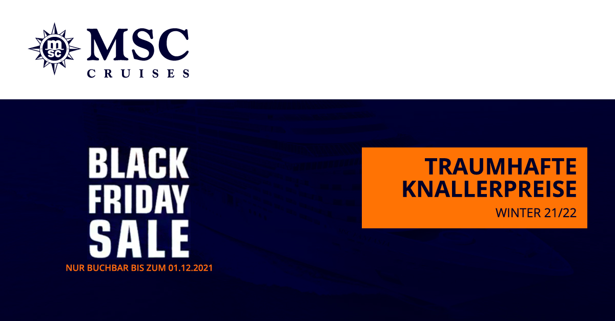 MSC Black Friday Sale Jetzt Kreuzfahrtschnäppchen buchen BlackFriday.de