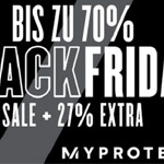 Black Friday bei Myprotein – Bis zu 70% Rabatt + 27% Extra Preisnachlass!