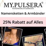 Nur für kurze Zeit – 25% Rabatt auf alle Namensketten und Armbänder bei myPulsera!