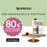 Nespresso schenkt dir 80 EURO Kaffeeguthaben!