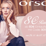 8 Euro Rabatt ab einem Einkaufswert von 60 Euro bei Orsay!