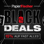 Black Deals bei Papier Fischer: 15% auf fast ALLES und bis 60% auf ausgewählte Schreibgeräte und Accessoires