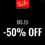 Bis zu 50% Rabatt  auf ausgewählte Artikel in den Stores von Ray Ban