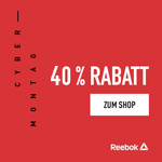 Cyber Monday bei Reebok – 40% Rabatt auf ausgewählte Artikel und 50% Ersparnis auf Outlet