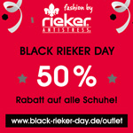 50% Rabatt auf alle Schuhe im Rieker-Outlet – Super Sale nur am 24.11.2017!